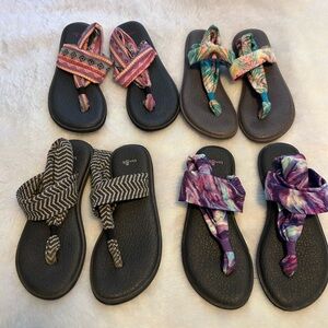 Bundle 4 pairs of sanuk yoga slings all size 8
